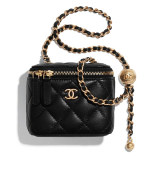 [샤넬] 미니 베니티백 램스킨 블랙 골드볼 체인 금장 AP1447