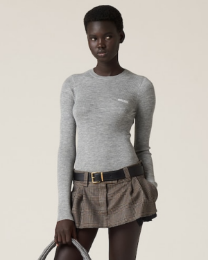 [미우미우] 캐시미어 및 실크 스웨터 MML821