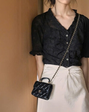 [샤넬] 탑핸들 플랩 코인퍼스 체인백 AP2200