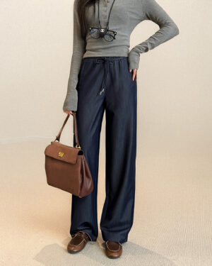 [프라다] 실크 데님 팬츠