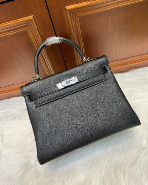 [에르메스] 켈리 28cm Togo/ Noir - Silver