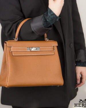 [에르메스] 켈리 28cm Togo/ Gold - Silver