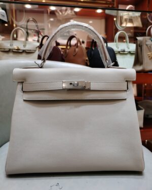 [에르메스] 켈리 28cm Swift/ Gris Perle - Silver