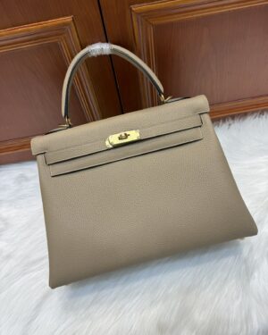 [에르메스] 켈리 32cm Togo/ Gris Trench - Gold