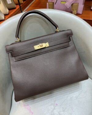 [에르메스] 켈리 32cm Togo/ Cafe - Gold