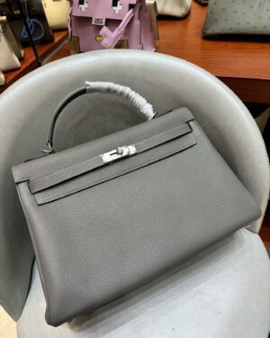 [에르메스] 켈리 35cm Togo/ Gris Orage - Silver