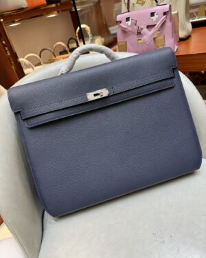 [에르메스] 켈리 Depeches 36cm Briefcase Togo/ Bleu Saphir - Silver