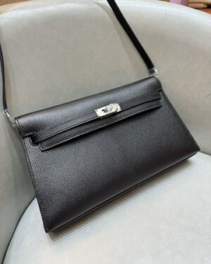 [에르메스] 켈리 Elan 27cm Chevre/ Noir - Silver