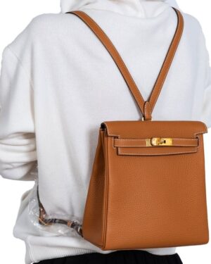 [에르메스] 켈리 Ado Backpack 22cm Togo/ Gold - Gold