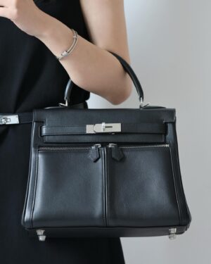 [에르메스] 켈리 Lakis 28cm Swift/ Noir - Silver