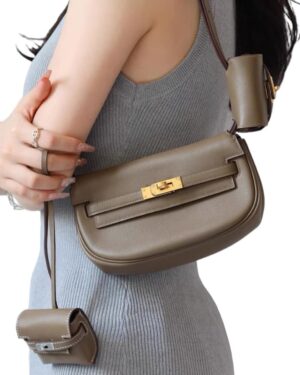 [에르메스] 켈리 Moove 17cm Swift/ Etoupe - Gold