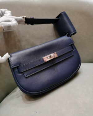 [에르메스] 켈리 Moove 17cm Swift/ Bleu Saphir - Silver