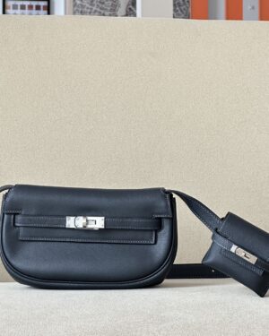 [에르메스] 켈리 Moove 17cm Swift/ Bleu Nuit - Silver