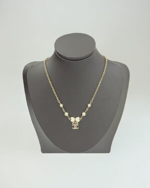 [샤넬] CC 로고 보우 네크리스