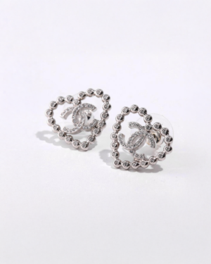 [샤넬] CC 로고 하트 이어링