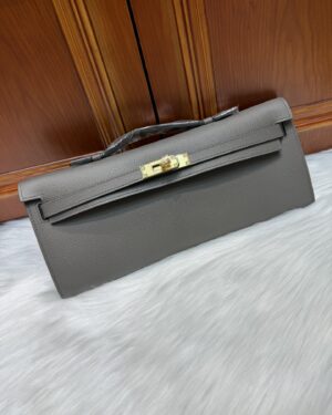 [에르메스] 켈리 Cut 31cm  Epsom/ Gris Etain - Gold