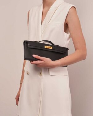 [에르메스] 켈리 Cut 31cm Swift/ Noir - Gold