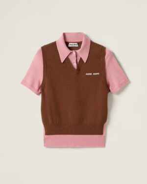 [미우미우] 캐시미어 및 울 폴로 스웨터 MMLA57