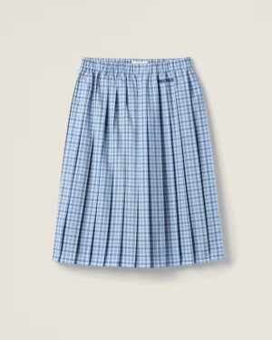 [미우미우] 플리츠 체크 스커트 MG2228