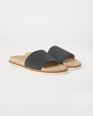 [브루넬로 쿠치넬리] 워시드 스웨이드 소재의 슬라이드 샌들 251MZU