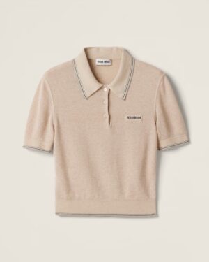 [미우미우] 코튼 니트 폴로 셔츠 MML956