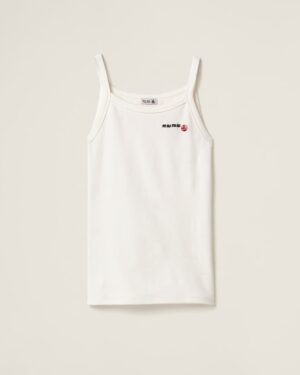 [미우미우] Petit Bateau X Miu Miu 스트레치 저지 탑 MJT703