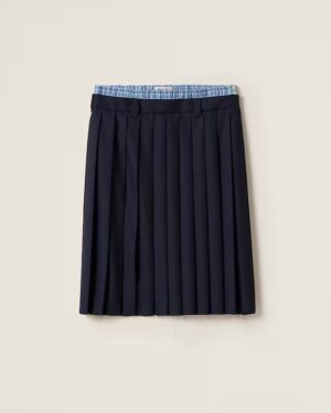 [미우미우] 플리츠 바타비아 미디스커트 MG2396