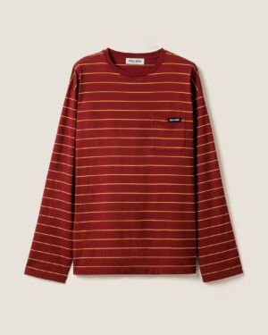 [미우미우] 롱 슬리브 코튼 저지 티셔츠 MJL014