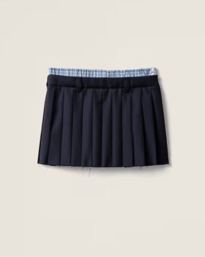 [미우미우] 플리츠 바타비아 미니스커트 MG2388