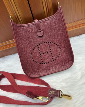 [에르메스] 에블린 mini 17Cm Clemence/ Bordeaux