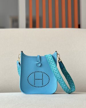 [에르메스] 에블린 mini 17Cm Taurillon Clemence/ Bleu Jeans