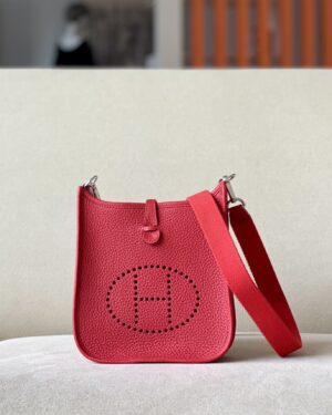 [에르메스] 에블린 mini 17Cm Taurillon Clemence/ Rouge Tomate