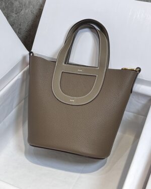 [에르메스] 인더루프 18cm Clemence/ Etoupe - Silver