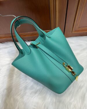 [에르메스] 피코탄 Lock 18cm Clemence/ Vert Verone - Gold