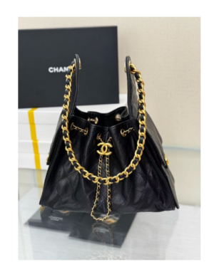 [샤넬] 25백 호보 스몰 블랙 캐비어 AS5293