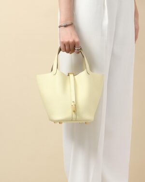 [에르메스] 피코탄 Lock 18cm Clemence/ Jaune Poussin - Gold