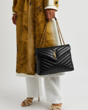 [생로랑] 루루 미디엄 숄더백 블랙 금장 574946