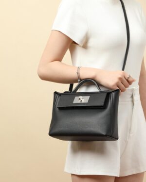 [에르메스] 24/24 Mini 21cm Evercolor/Swift/ Noir - Silver