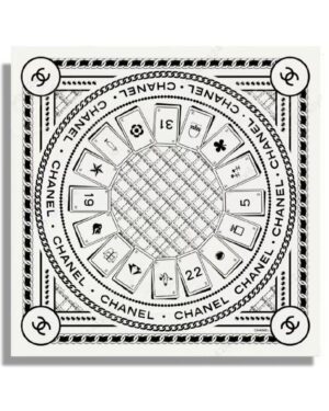 [샤넬] 플레잉 카드 체인 패턴 프린트 스카프 90 AA9906 (2 COLORS)