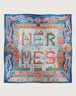 [에르메스] 슈퍼 실크 퀘스트 스카프 90  H004011S (3 COLORS)