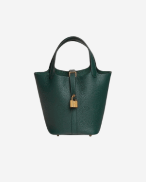 [에르메스] 피코탄 Lock 18cm Clemence/ Vert Fonce - Gold