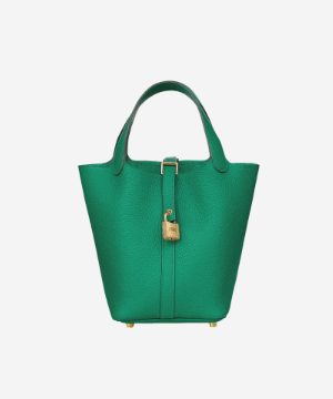 [에르메스] 피코탄 Lock 18cm Clemence/ Vert Jade - Gold