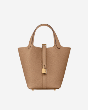[에르메스] 피코탄 Lock 18cm Clemence/ Chai - Gold