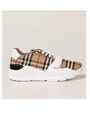 [버버리] 빈티지 체크&레더 스니커즈 80505091