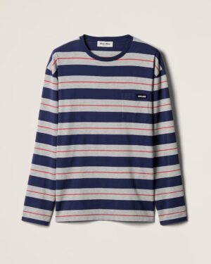 [미우미우] 롱 슬리브 코튼 저지 티셔츠 MJL014