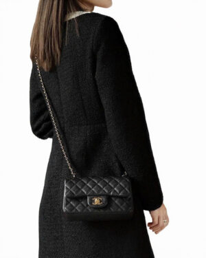 [베트남 출고] 샤넬 클래식 플랩백 뉴미니 캐비어 블랙 금장 A01116