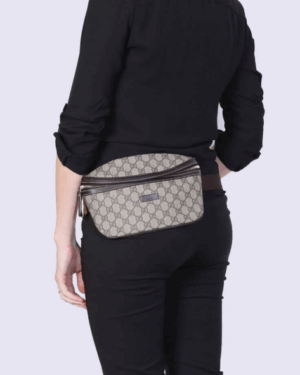 [구찌] GG 수프림 캔버스 레더 슬링백 233269