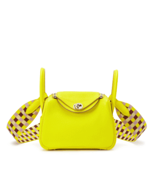 [에르메스] 린디 Mini 19cm Clemence/ Lime - Silver