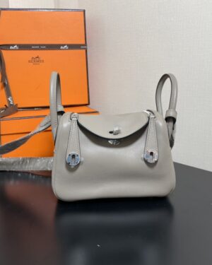 [에르메스] 린디 Mini 19cm Swift/ Gris Asphalt - Silver