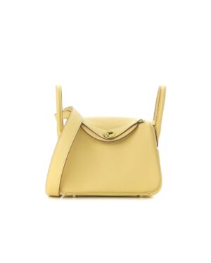 [에르메스] 린디 Mini 19cm Taurillon Clemence/ Jaune Poussin - Gold